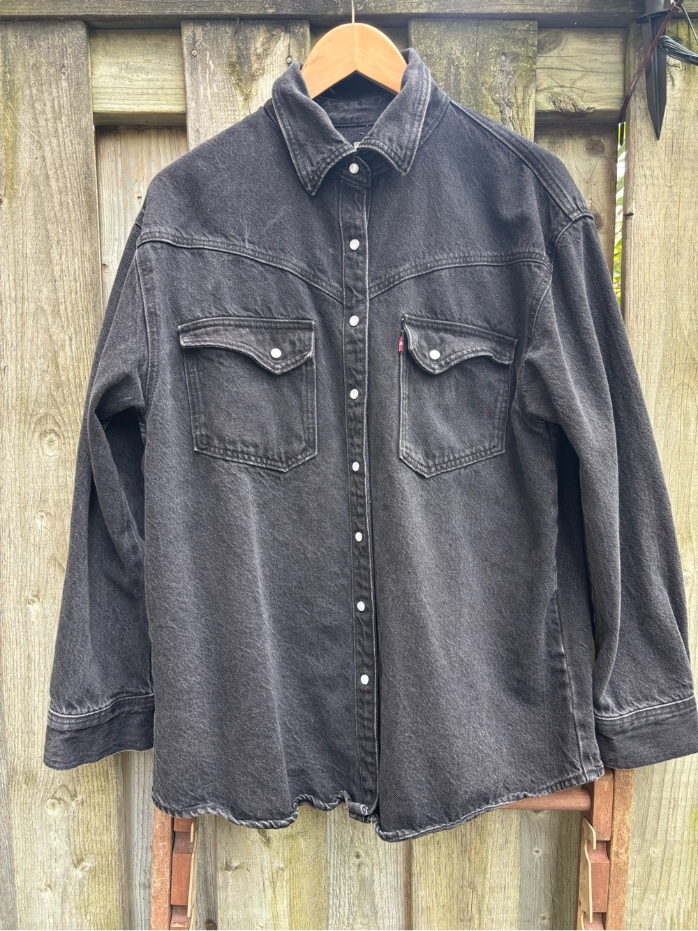 Levi's Oversized Black Denim Shirt Jean jacket
